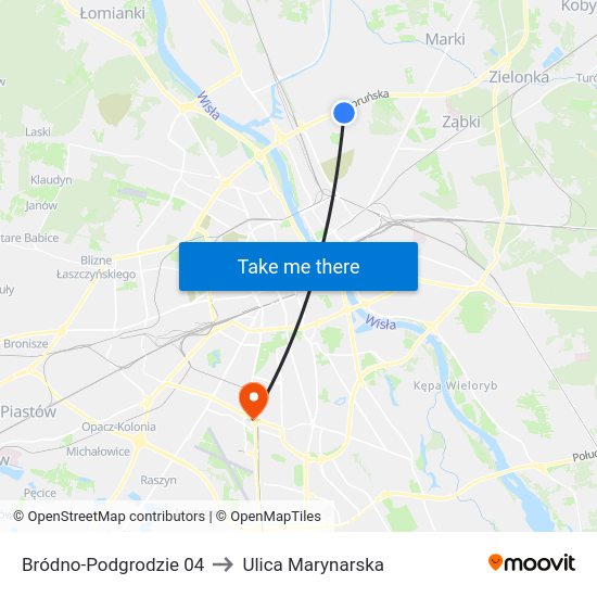 Bródno-Podgrodzie to Ulica Marynarska map