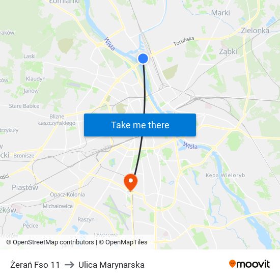 Żerań Fso 11 to Ulica Marynarska map