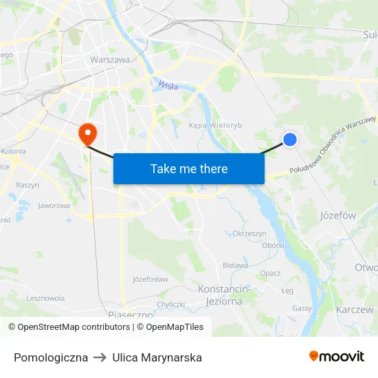 Pomologiczna to Ulica Marynarska map