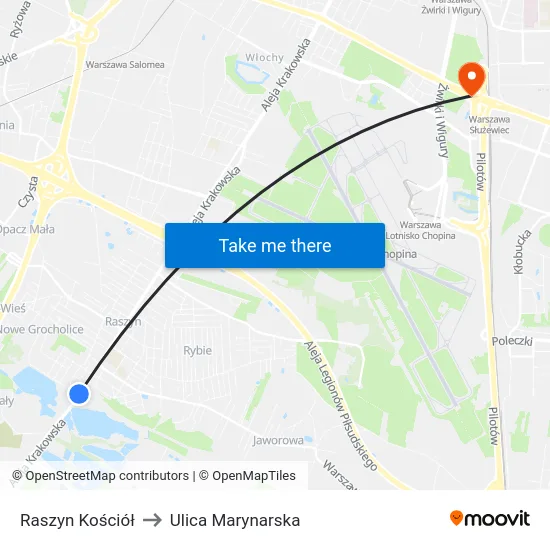 Raszyn Kościół to Ulica Marynarska map