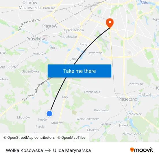 Wólka Kosowska to Ulica Marynarska map