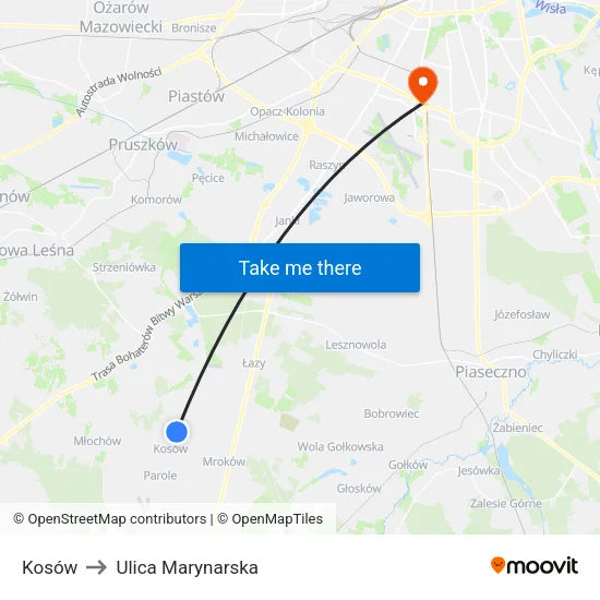 Kosów to Ulica Marynarska map