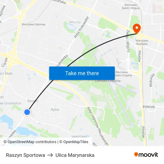 Raszyn Sportowa to Ulica Marynarska map