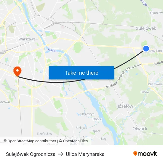 Sulejówek Ogrodnicza to Ulica Marynarska map