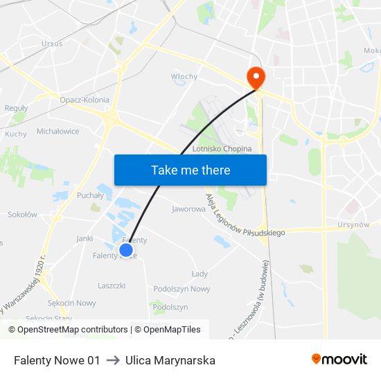 Falenty Nowe 01 to Ulica Marynarska map