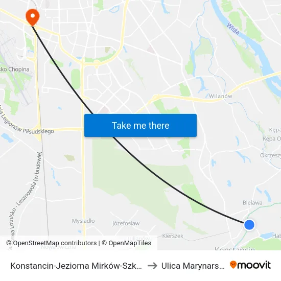 Konstancin-Jeziorna Mirków - Szkoła to Ulica Marynarska map