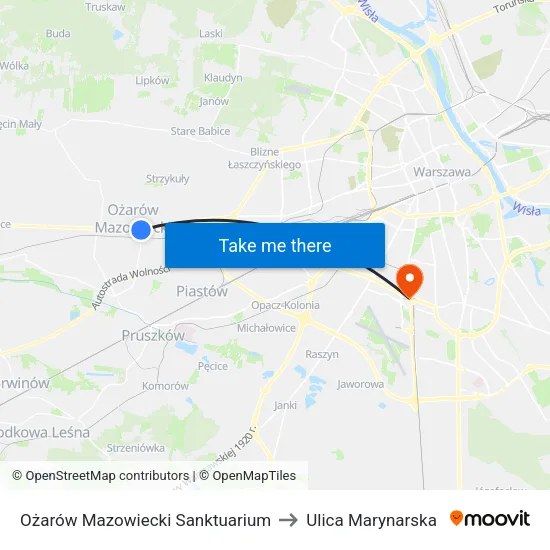 Ożarów Mazowiecki Sanktuarium to Ulica Marynarska map