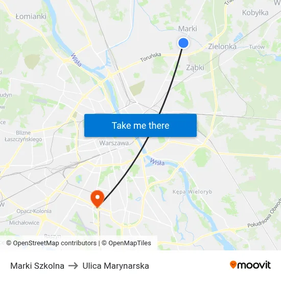Marki Szkolna to Ulica Marynarska map
