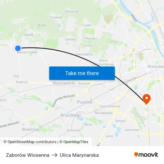 Zaborów Wiosenna to Ulica Marynarska map