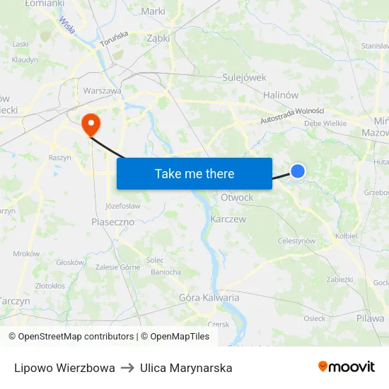 Lipowo Wierzbowa to Ulica Marynarska map