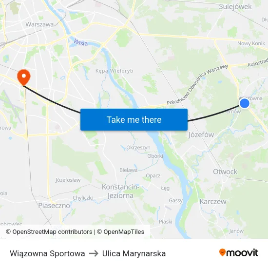 Wiązowna Sportowa to Ulica Marynarska map