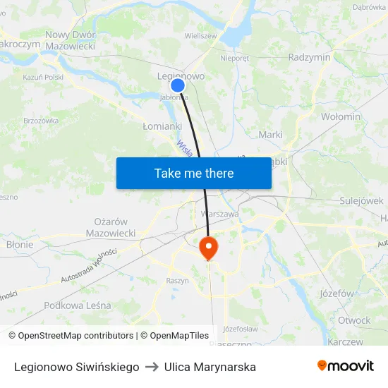 Legionowo Siwińskiego to Ulica Marynarska map