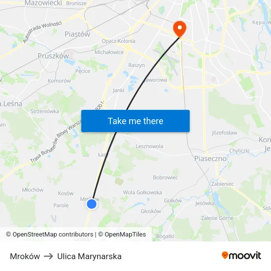 Mroków to Ulica Marynarska map