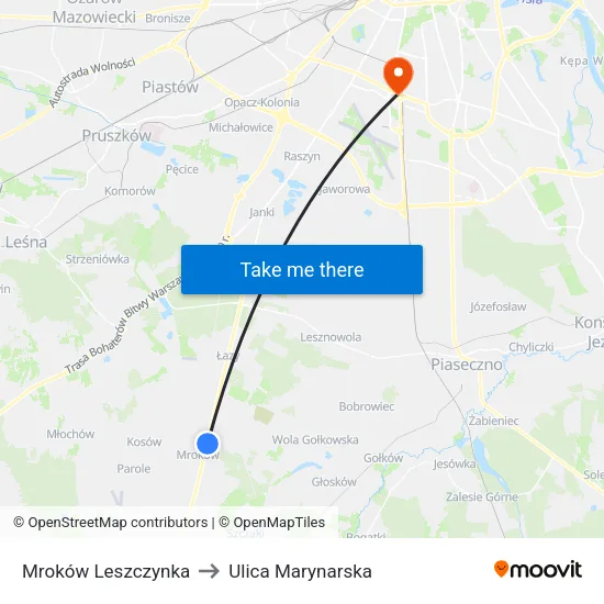 Mroków Leszczynka to Ulica Marynarska map
