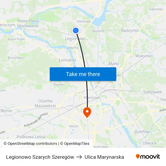 Legionowo Szarych Szeregów to Ulica Marynarska map