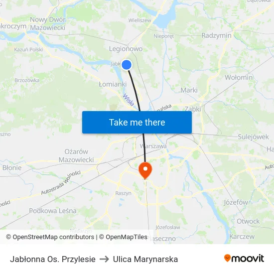 Jabłonna Os. Przylesie to Ulica Marynarska map