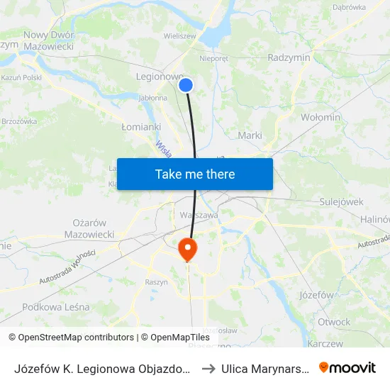 Józefów K. Legionowa Objazdowa to Ulica Marynarska map