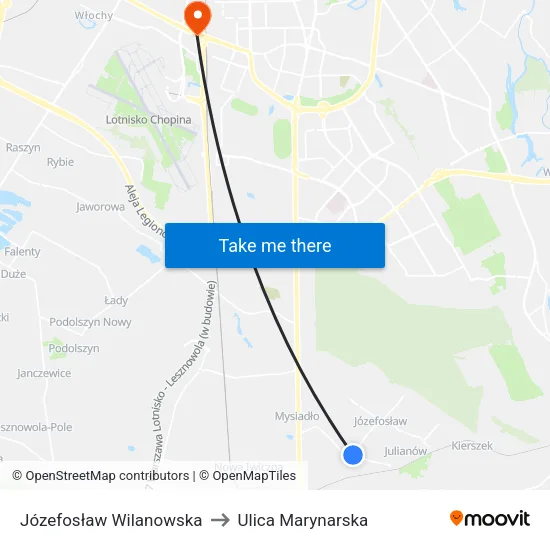 Józefosław Wilanowska to Ulica Marynarska map