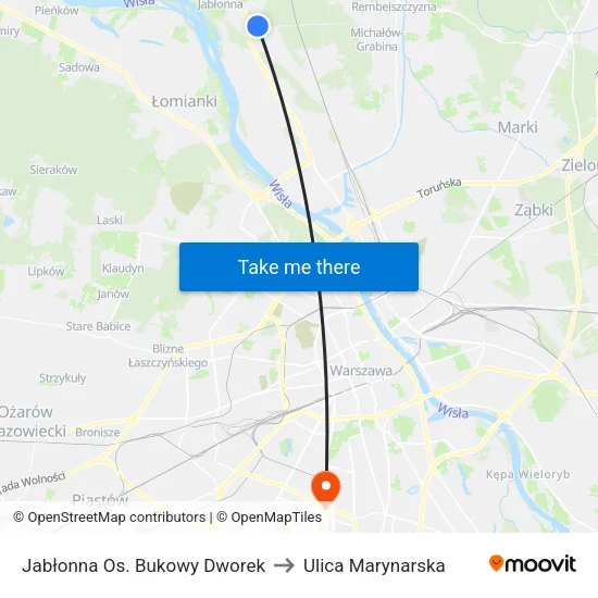 Jabłonna Os. Bukowy Dworek to Ulica Marynarska map
