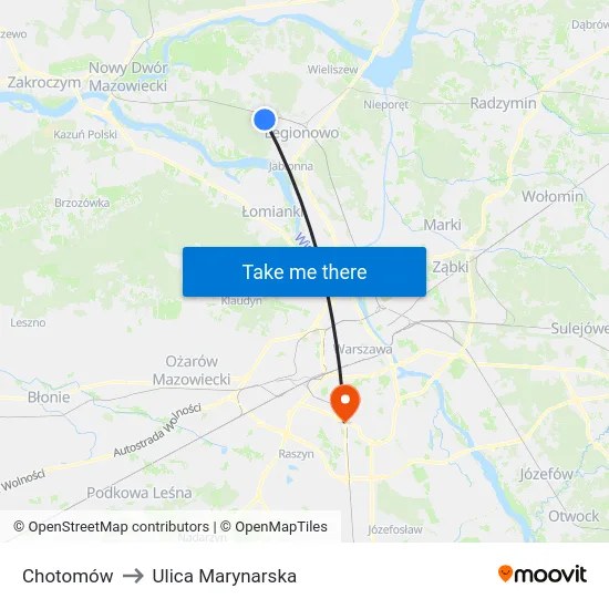 Chotomów to Ulica Marynarska map