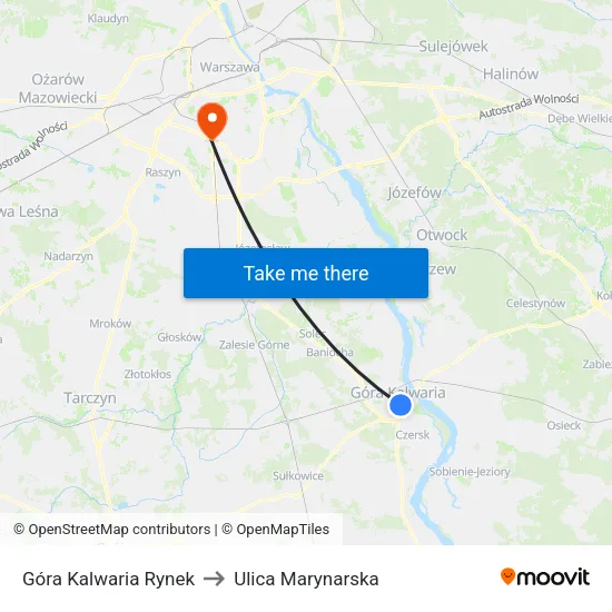 Góra Kalwaria Rynek to Ulica Marynarska map