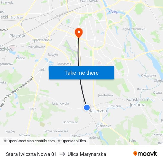 Stara Iwiczna Nowa to Ulica Marynarska map