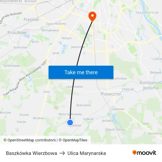 Baszkówka Wierzbowa to Ulica Marynarska map