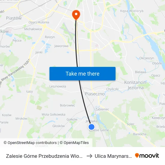 Zalesie Górne Przebudzenia Wiosny to Ulica Marynarska map