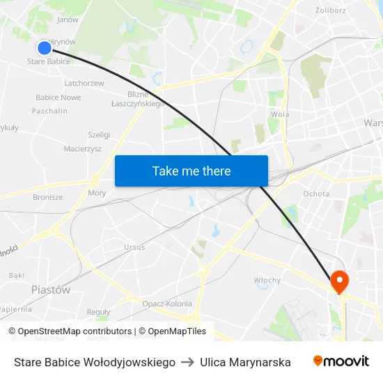 Stare Babice Wołodyjowskiego to Ulica Marynarska map
