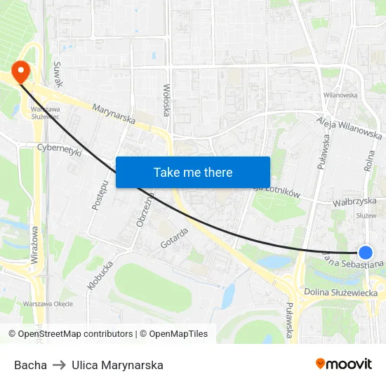 Bacha to Ulica Marynarska map