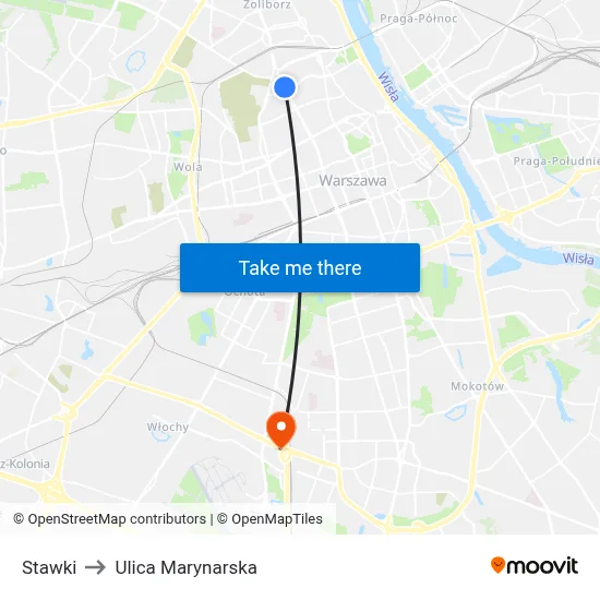 Stawki to Ulica Marynarska map