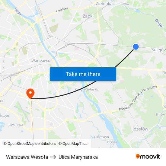 Warszawa Wesoła to Ulica Marynarska map