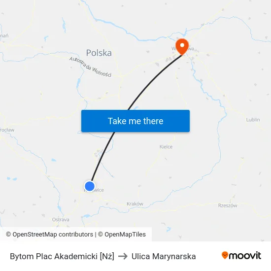 Bytom Plac Akademicki [Nż] to Ulica Marynarska map