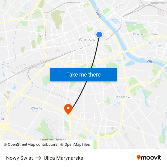 Nowy Świat to Ulica Marynarska map