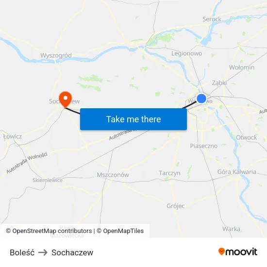 Boleść to Sochaczew map