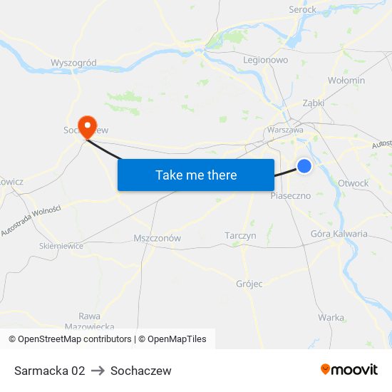 Sarmacka 02 to Sochaczew map