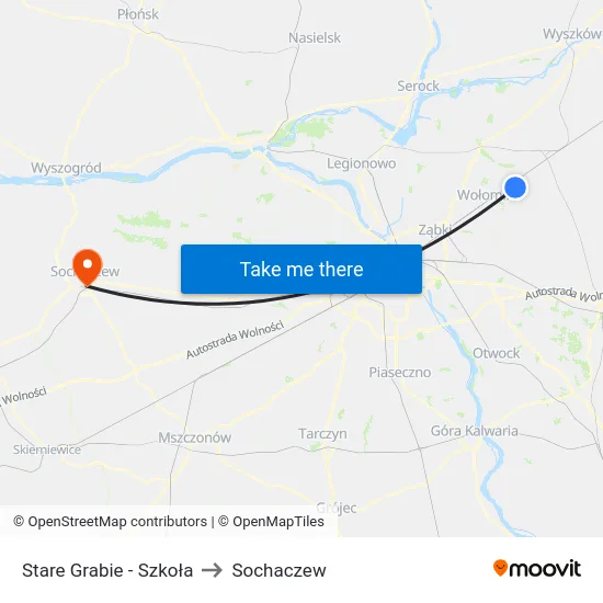 Stare Grabie - Szkoła to Sochaczew map