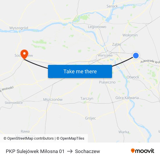 PKP Sulejówek Miłosna 01 to Sochaczew map