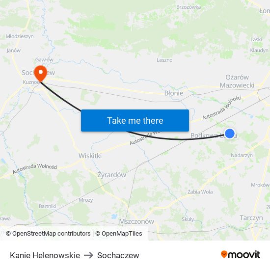 Kanie Helenowskie to Sochaczew map