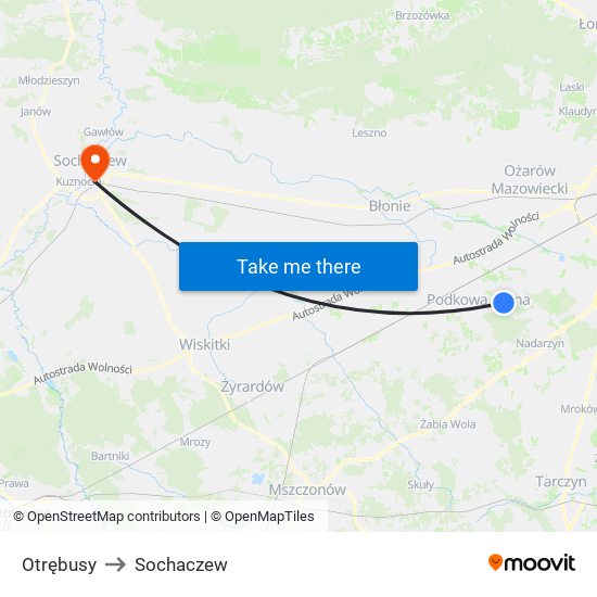 Otrębusy to Sochaczew map