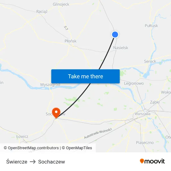 Świercze to Sochaczew map