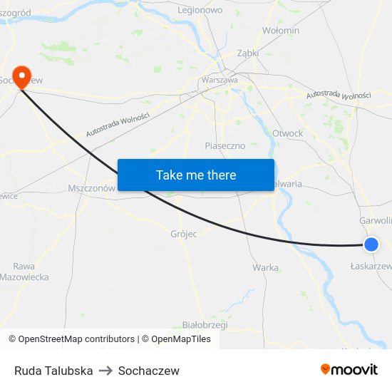 Ruda Talubska to Sochaczew map