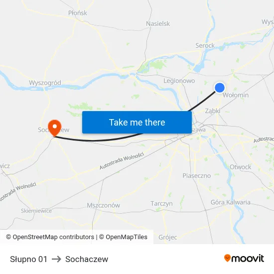 Słupno 01 to Sochaczew map