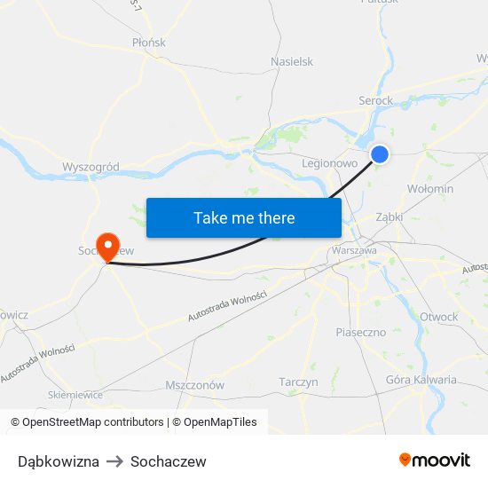 Dąbkowizna to Sochaczew map