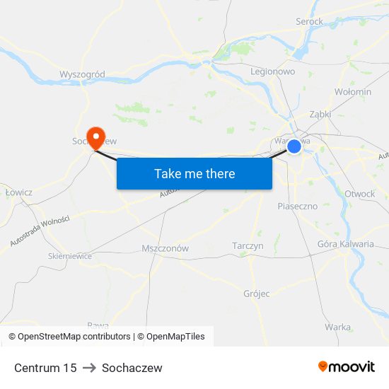 Centrum 15 to Sochaczew map