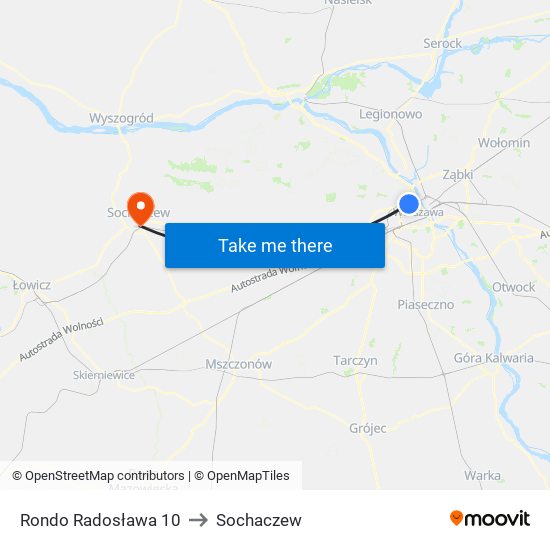 Rondo Radosława 10 to Sochaczew map