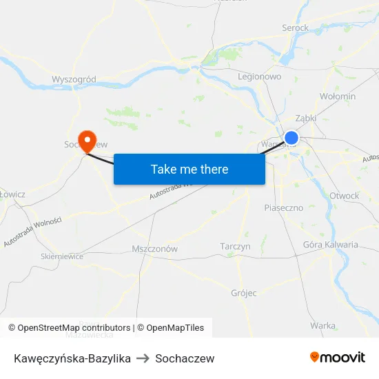 Kawęczyńska - Bazylika to Sochaczew map