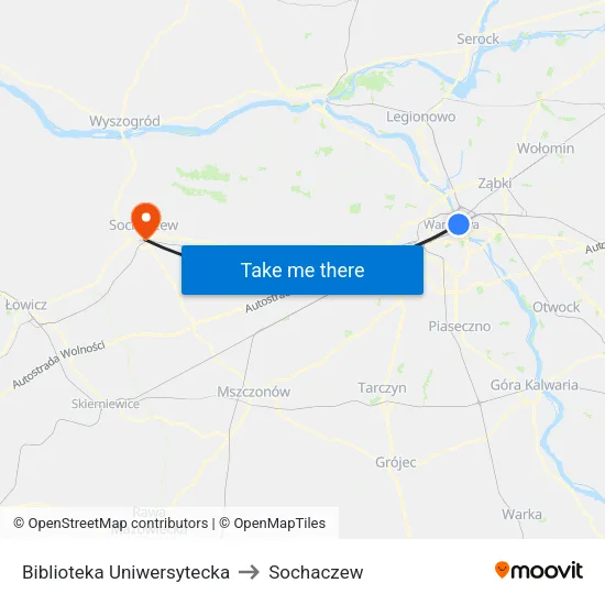 Biblioteka Uniwersytecka to Sochaczew map