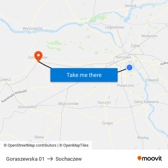 Goraszewska 01 to Sochaczew map