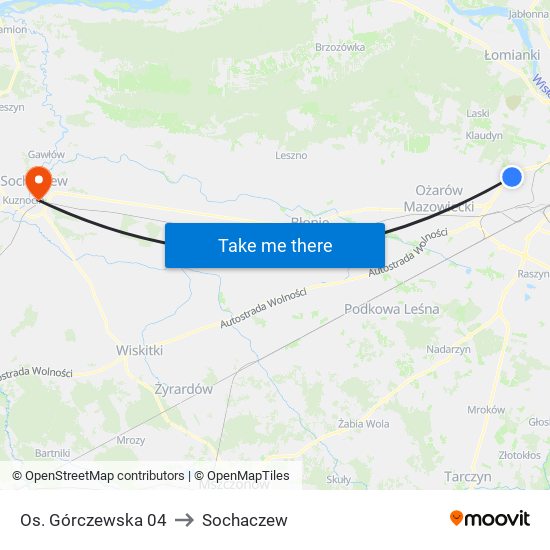 Os. Górczewska 04 to Sochaczew map